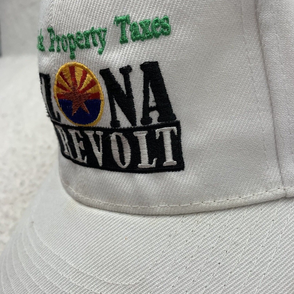 Arizona Tax Revolt Baseball Hat Adults Hook Loop OSFA White Government Political - Picture 3 of 9